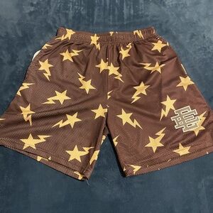 Eric Emanuel Brown and Gold Star Athletic Shorts